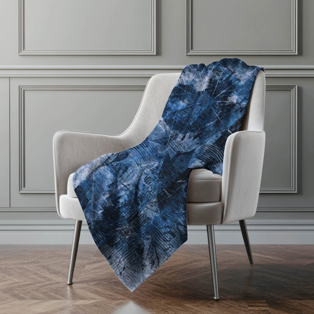 Premium Machine Washable ASB560 Navy 50" x 70" Sherpa Throw Blanket. Picture 4