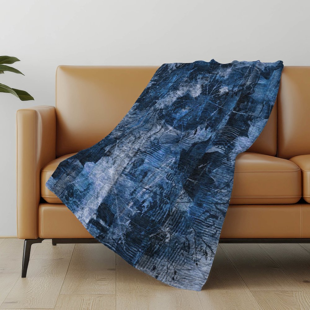 Premium Machine Washable ASB560 Navy 50" x 70" Sherpa Throw Blanket. Picture 5