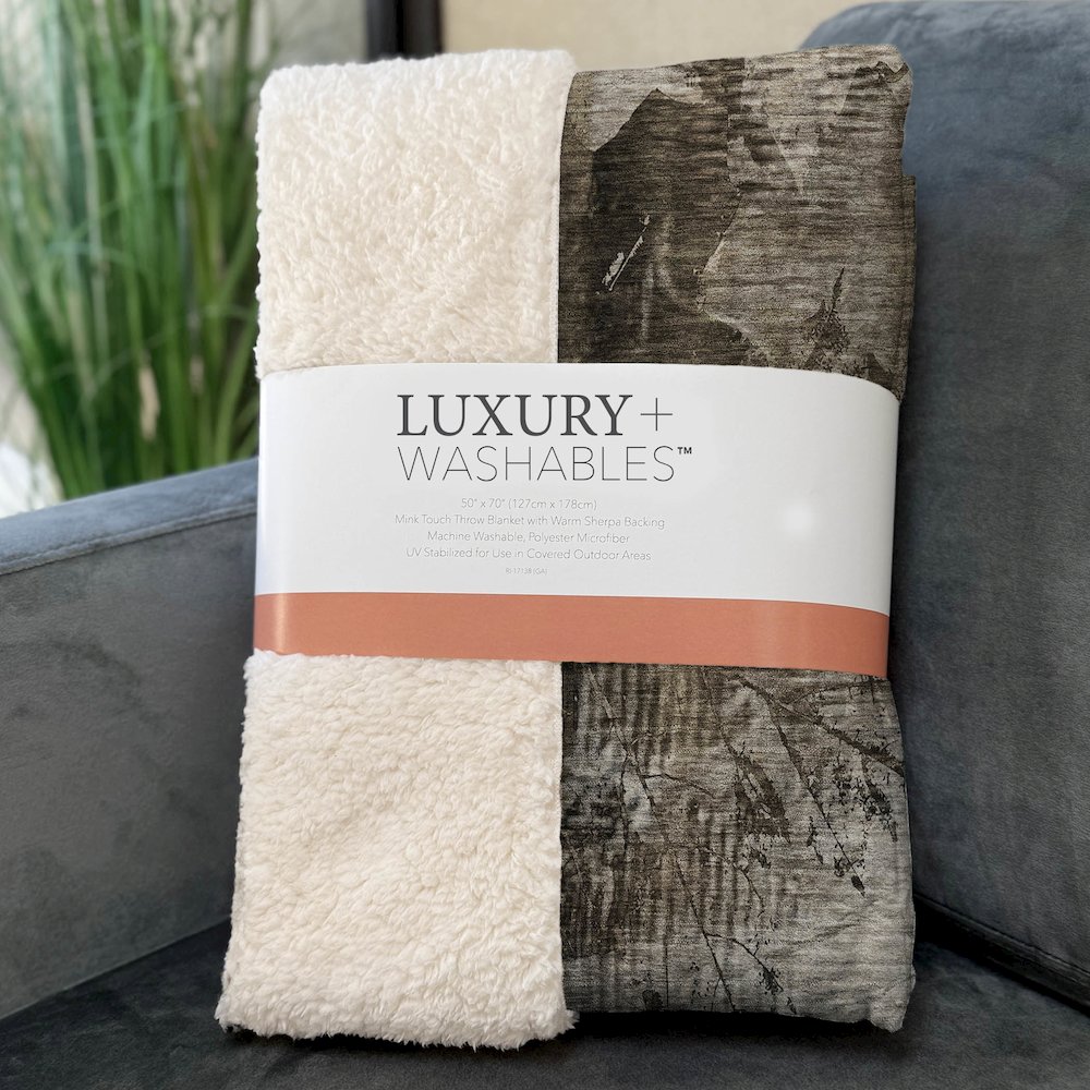 Premium Machine Washable ASB560 Taupe 50" x 70" Sherpa Throw Blanket. Picture 3
