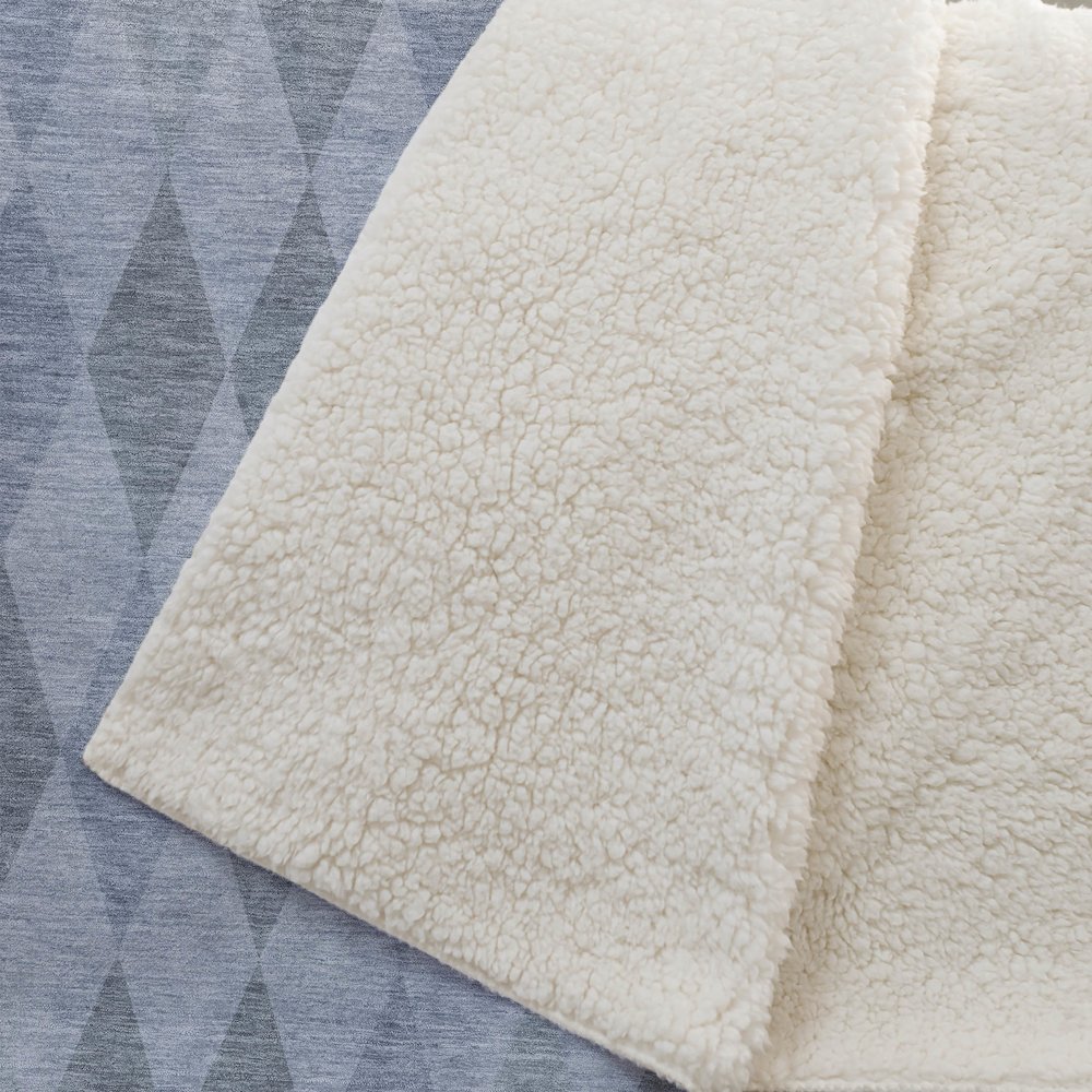 Premium Machine Washable ASB561 Denim 50" x 70" Sherpa Throw Blanket. Picture 2