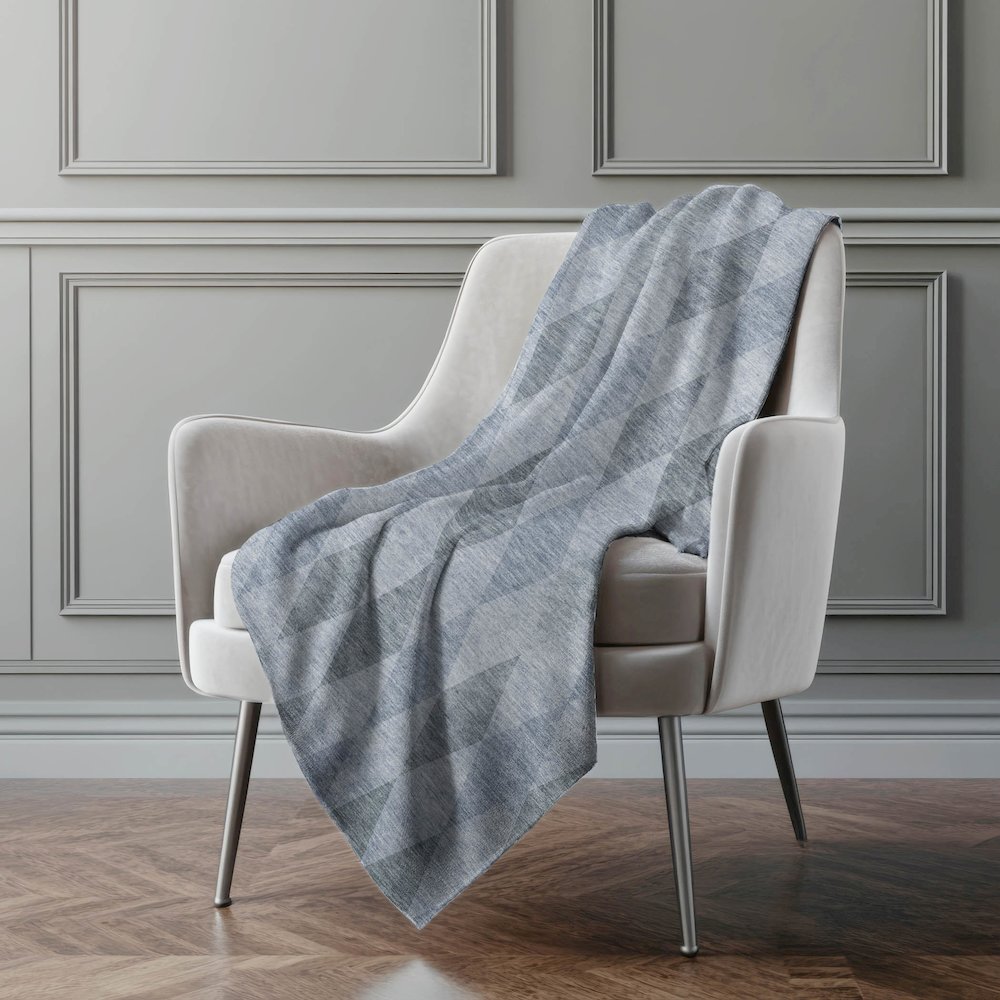 Premium Machine Washable ASB561 Denim 50" x 70" Sherpa Throw Blanket. Picture 4