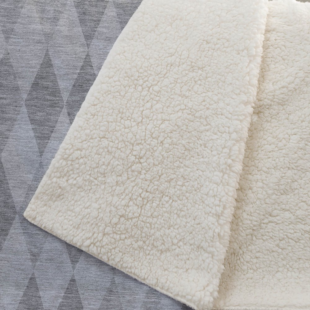 Premium Machine Washable ASB561 Gray 50" x 70" Sherpa Throw Blanket. Picture 2