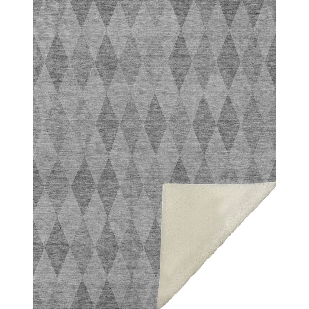 Premium Machine Washable ASB561 Gray 50" x 70" Sherpa Throw Blanket. Picture 1