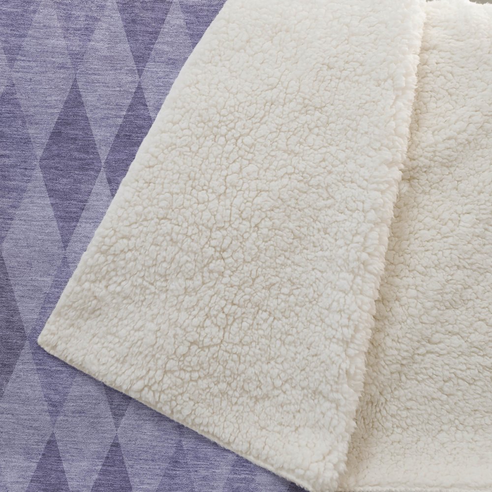 Premium Machine Washable ASB561 Purple 50" x 70" Sherpa Throw Blanket. Picture 2
