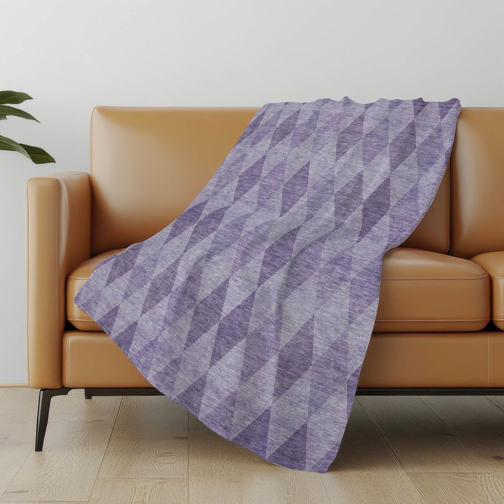 Premium Machine Washable ASB561 Purple 50" x 70" Sherpa Throw Blanket. Picture 5