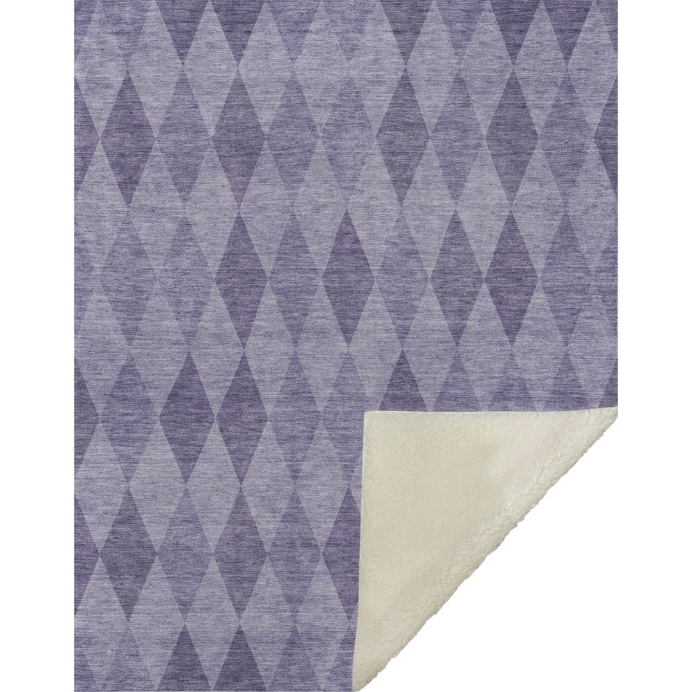 Premium Machine Washable ASB561 Purple 50" x 70" Sherpa Throw Blanket. Picture 1