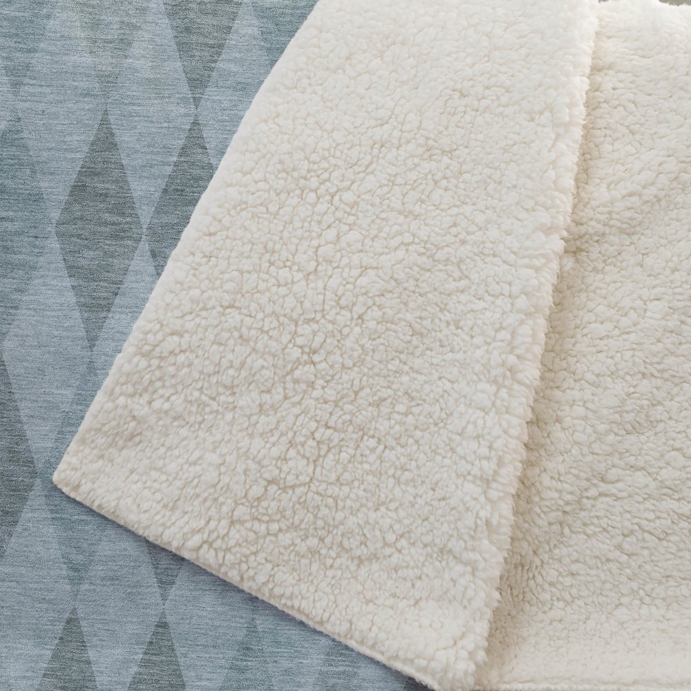 Premium Machine Washable ASB561 Teal 50" x 70" Sherpa Throw Blanket. Picture 2