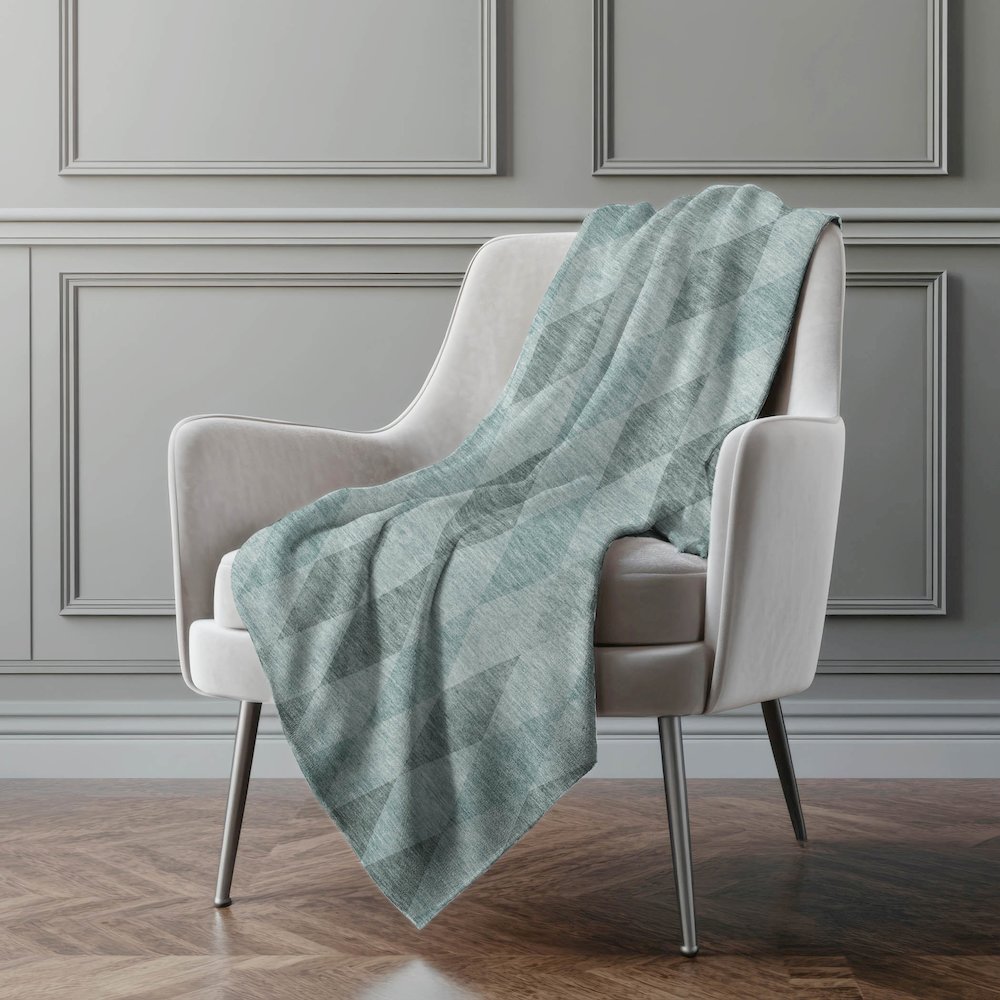 Premium Machine Washable ASB561 Teal 50" x 70" Sherpa Throw Blanket. Picture 4