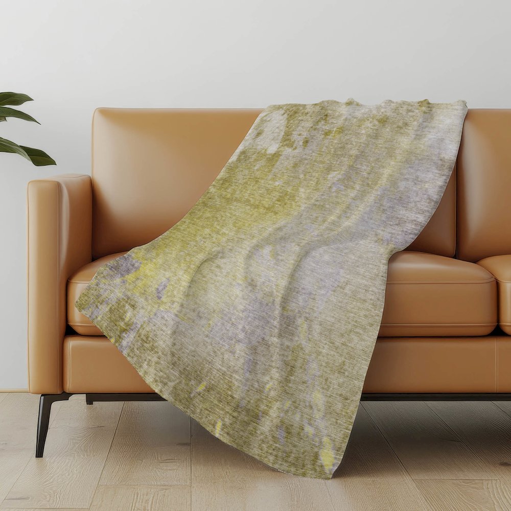 Premium Machine Washable ASB562 Gold 50" x 70" Sherpa Throw Blanket. Picture 5