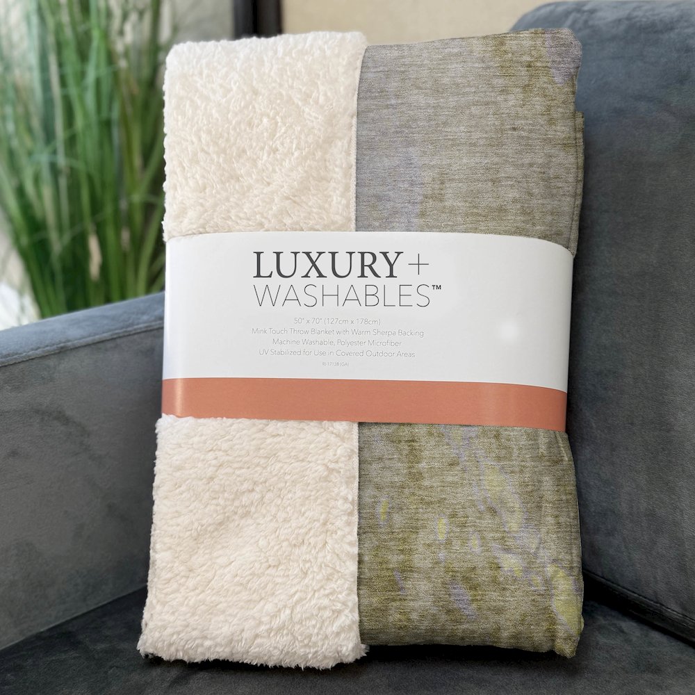 Premium Machine Washable ASB562 Gold 50" x 70" Sherpa Throw Blanket. Picture 3