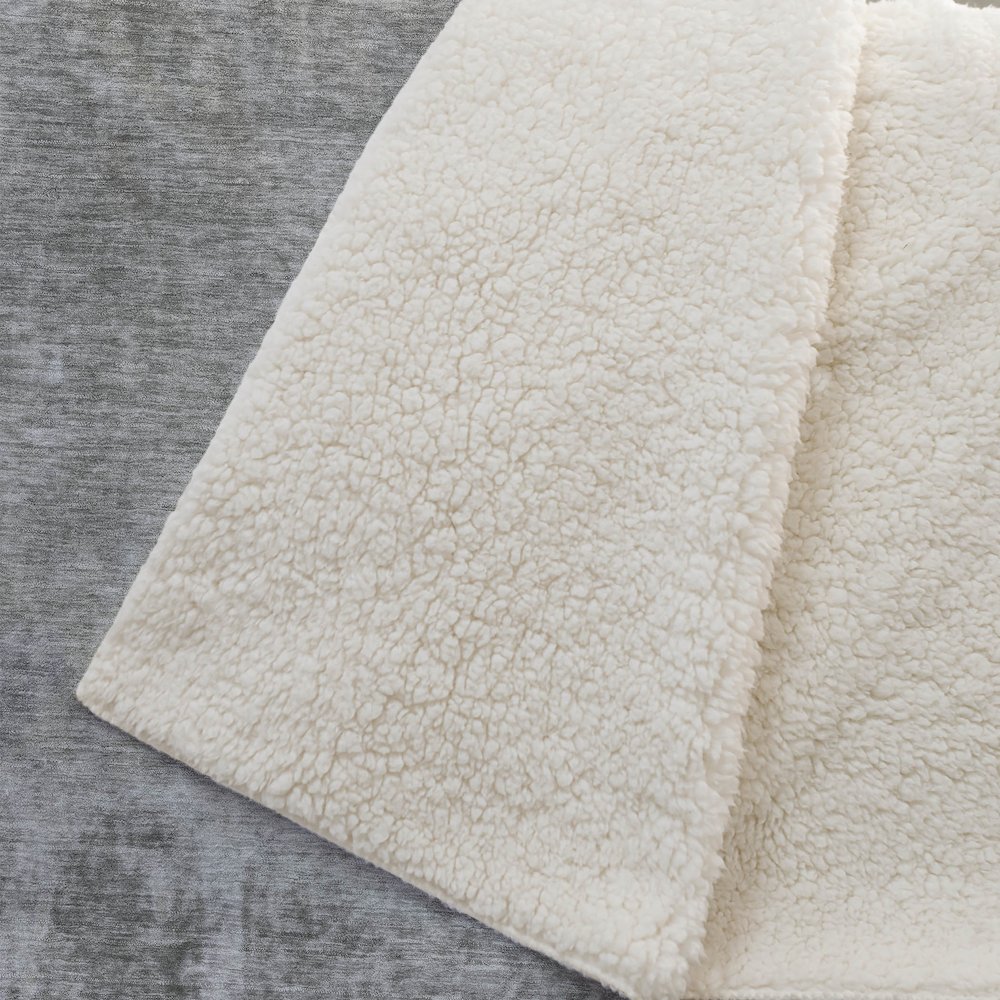 Premium Machine Washable ASB562 Gray 50" x 70" Sherpa Throw Blanket. Picture 2