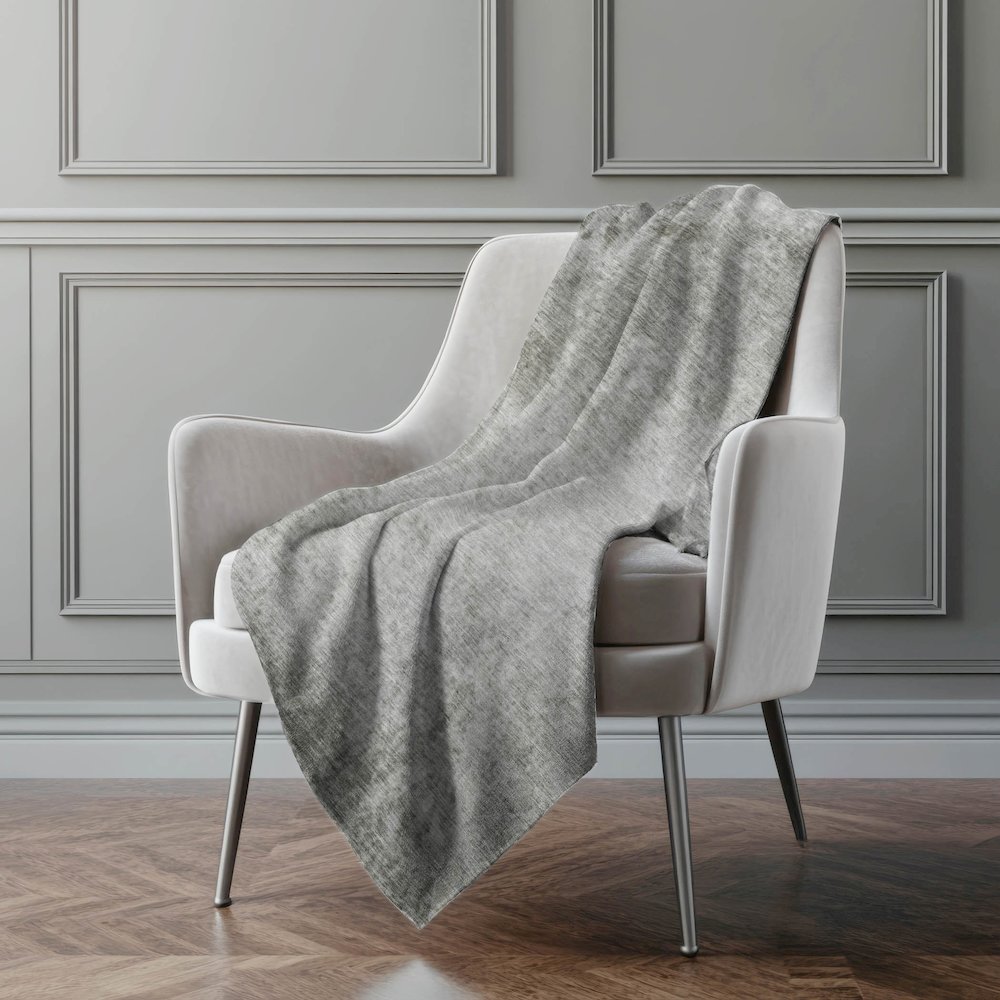 Premium Machine Washable ASB562 Gray 50" x 70" Sherpa Throw Blanket. Picture 4
