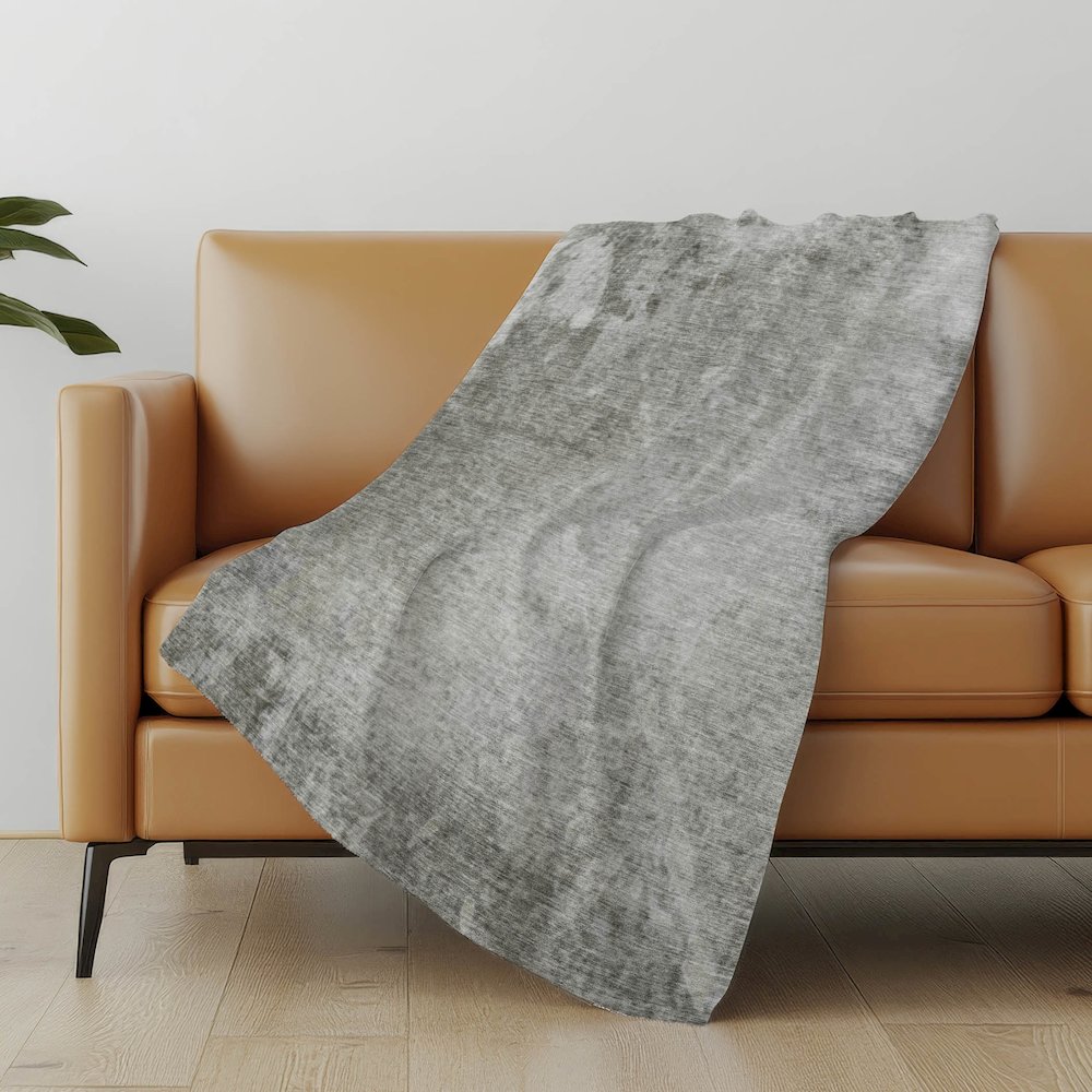 Premium Machine Washable ASB562 Gray 50" x 70" Sherpa Throw Blanket. Picture 5