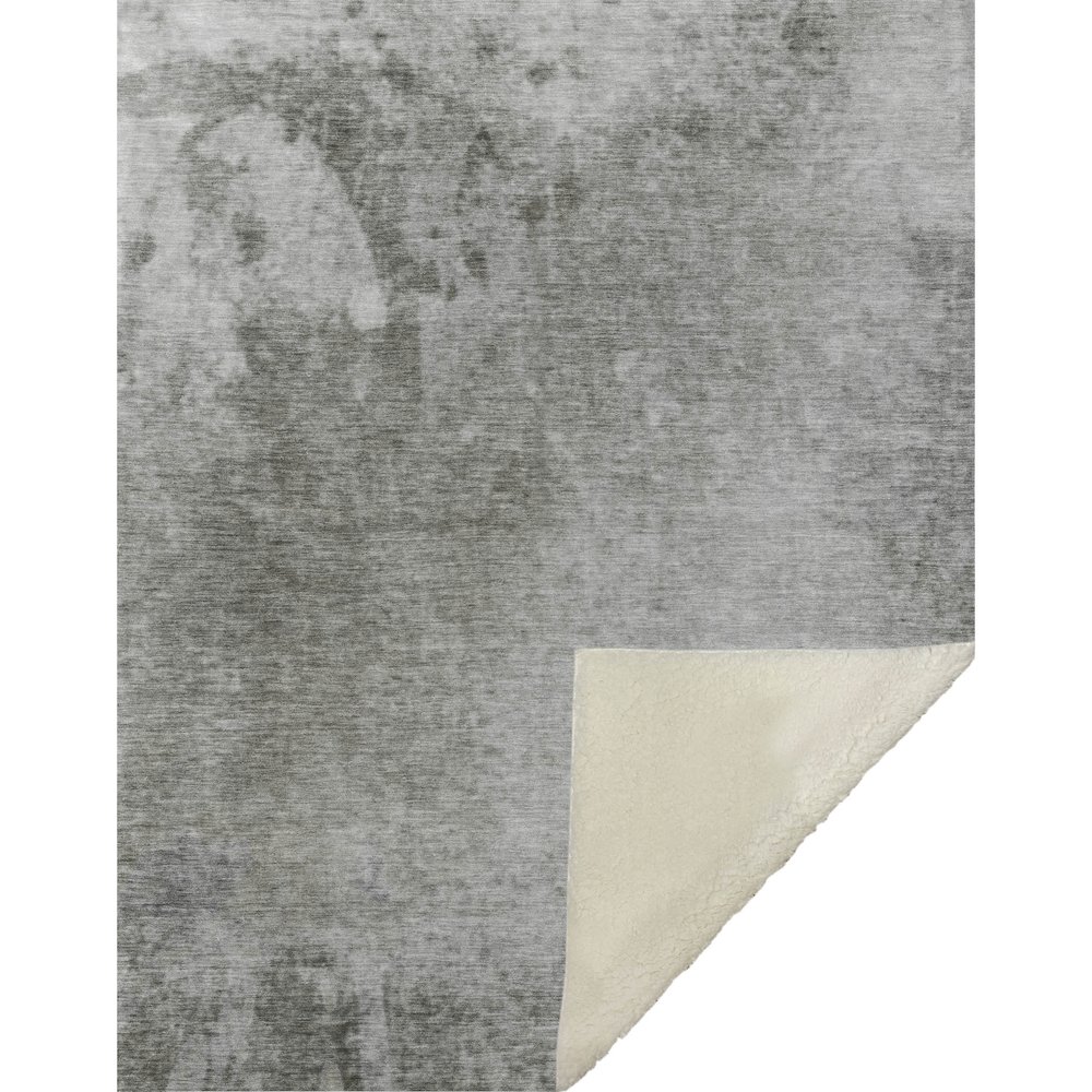 Premium Machine Washable ASB562 Gray 50" x 70" Sherpa Throw Blanket. Picture 1