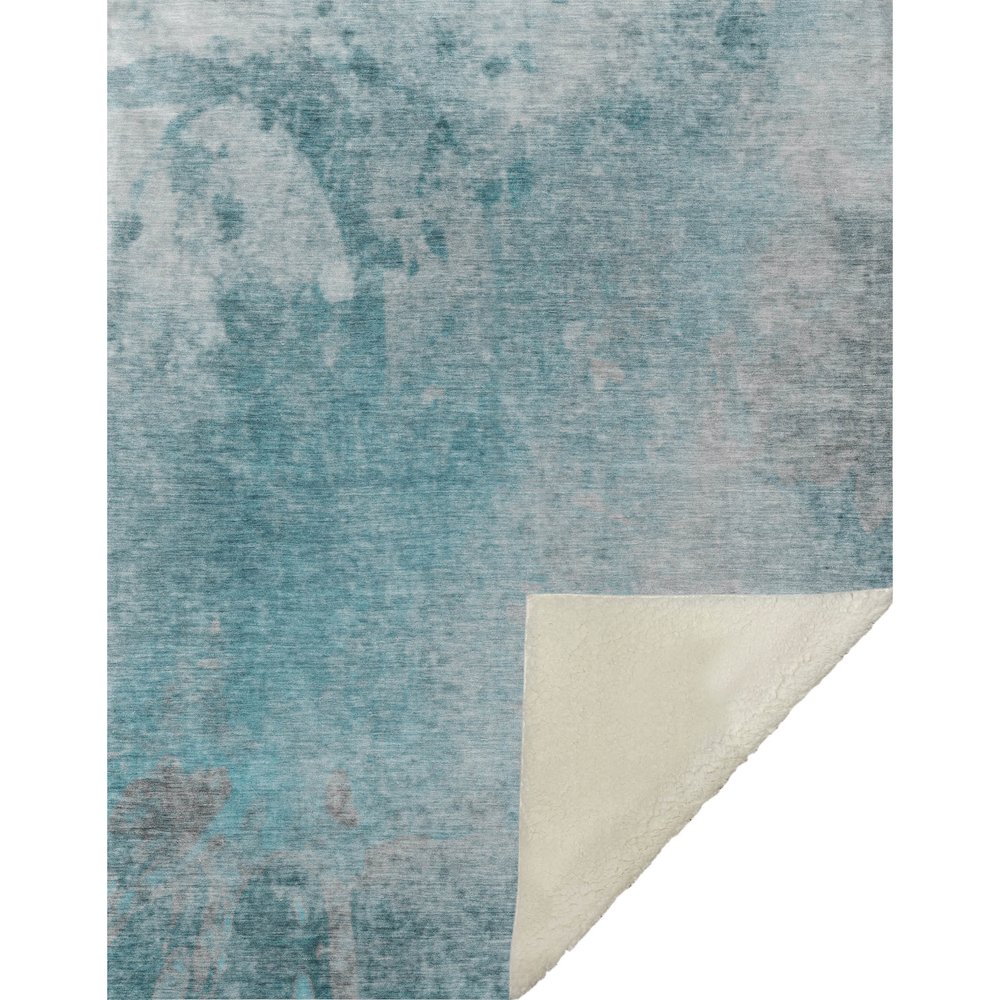Premium Machine Washable ASB562 Teal 50" x 70" Sherpa Throw Blanket. Picture 1