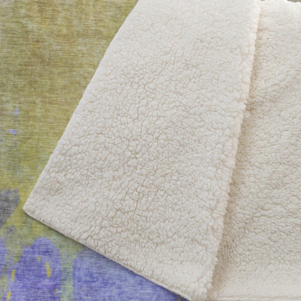 Premium Machine Washable ASB562 Wheat 50" x 70" Sherpa Throw Blanket. Picture 2