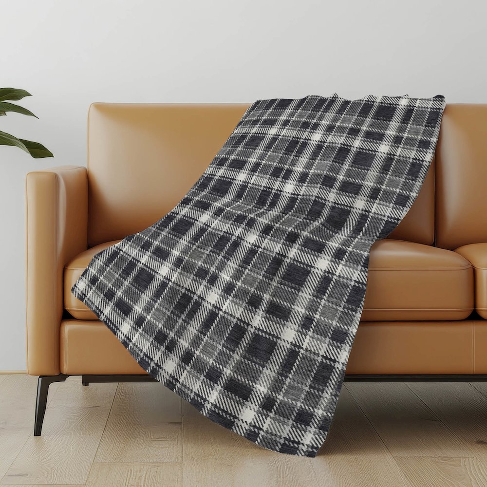 Premium Machine Washable ASB563 Black 50" x 70" Sherpa Throw Blanket. Picture 5