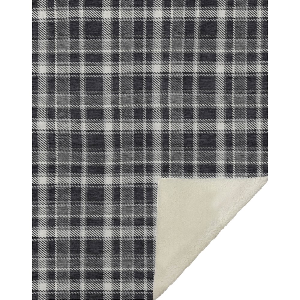 Premium Machine Washable ASB563 Black 50" x 70" Sherpa Throw Blanket. Picture 1