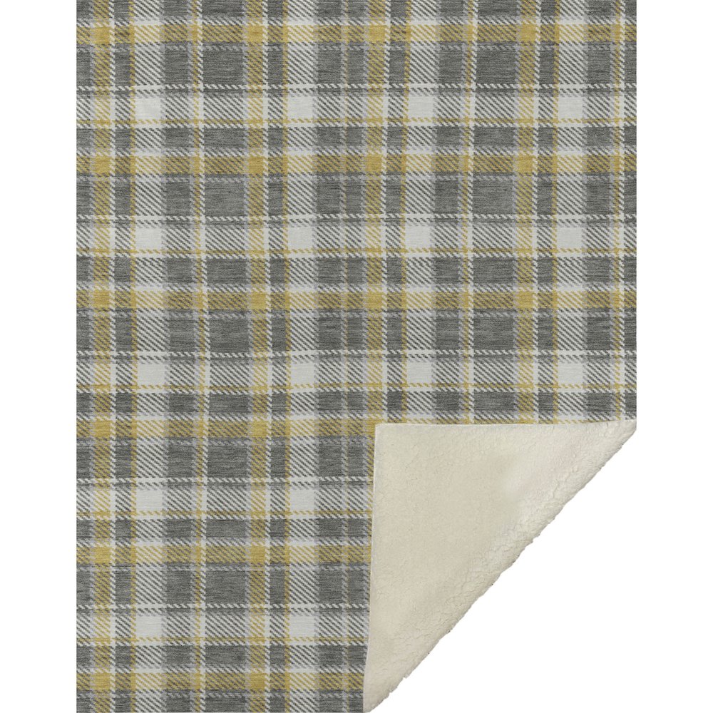 Premium Machine Washable ASB563 Gray 50" x 70" Sherpa Throw Blanket. Picture 1