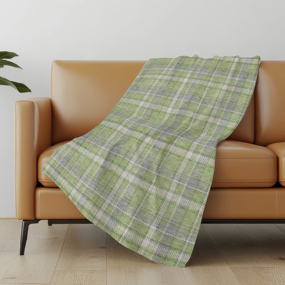 Premium Machine Washable ASB563 Green 50" x 70" Sherpa Throw Blanket. Picture 5
