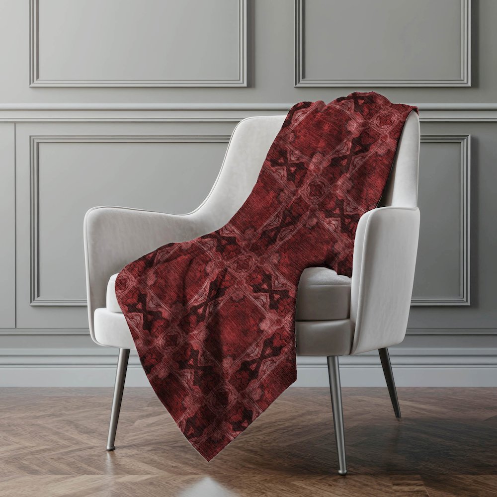 Premium Machine Washable ASB564 Burgundy 50" x 70" Sherpa Throw Blanket. Picture 4