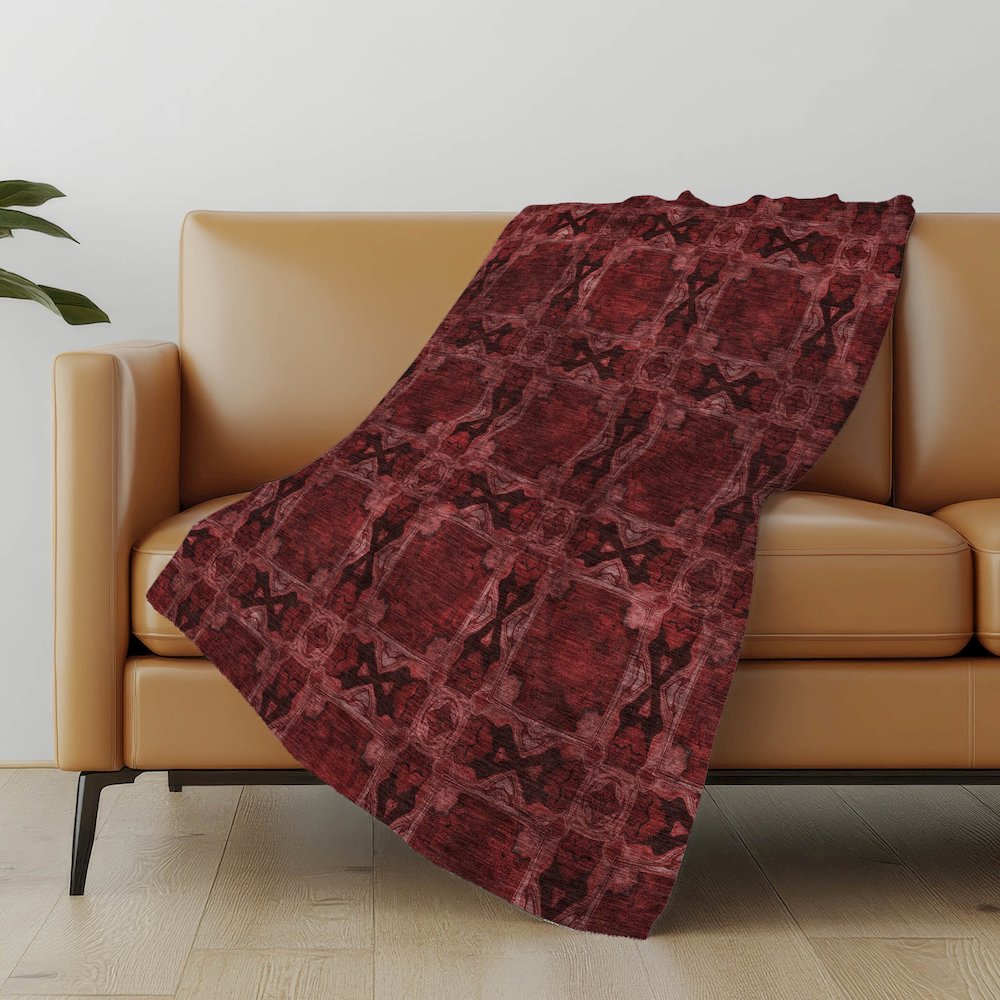 Premium Machine Washable ASB564 Burgundy 50" x 70" Sherpa Throw Blanket. Picture 5