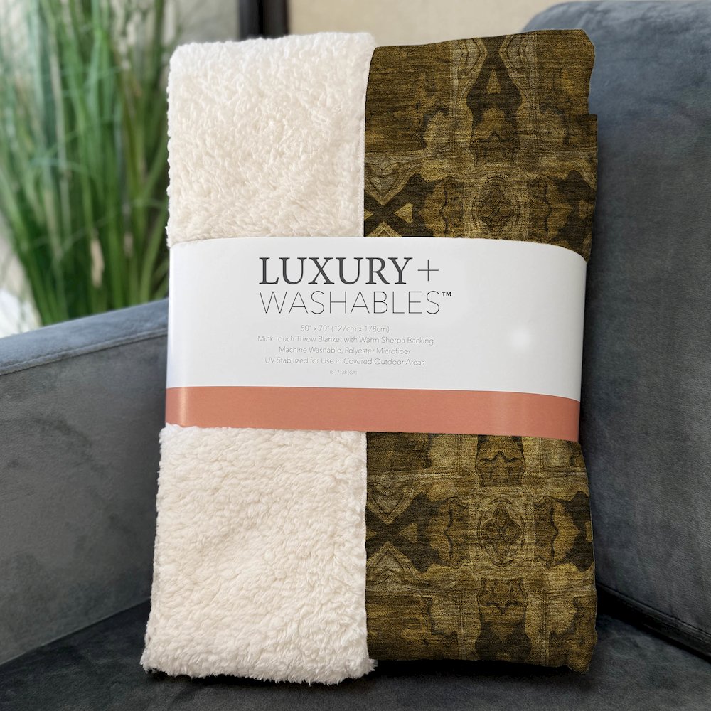 Premium Machine Washable ASB564 Chocolate 50" x 70" Sherpa Throw Blanket. Picture 3