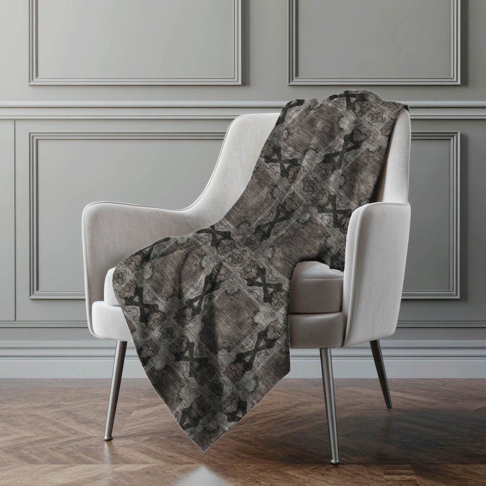 Premium Machine Washable ASB564 Gray 50" x 70" Sherpa Throw Blanket. Picture 4