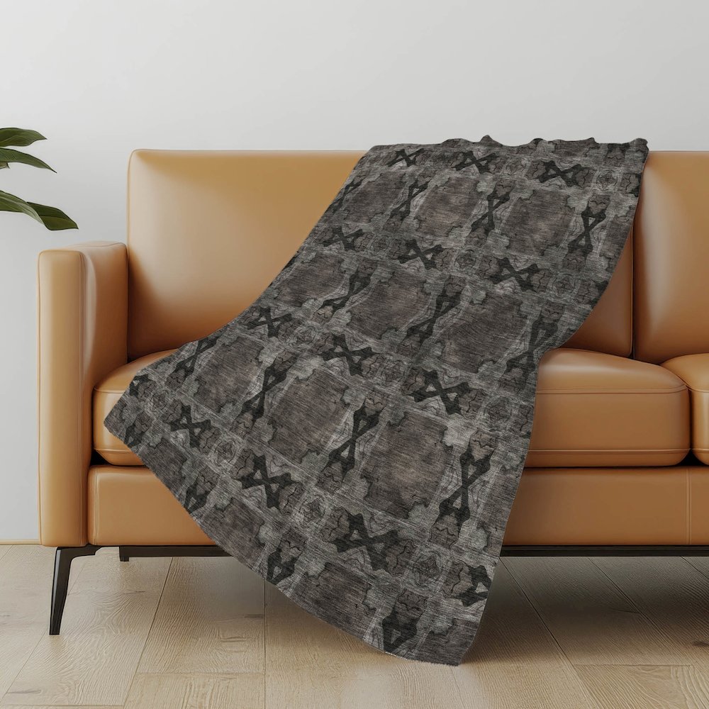 Premium Machine Washable ASB564 Gray 50" x 70" Sherpa Throw Blanket. Picture 5