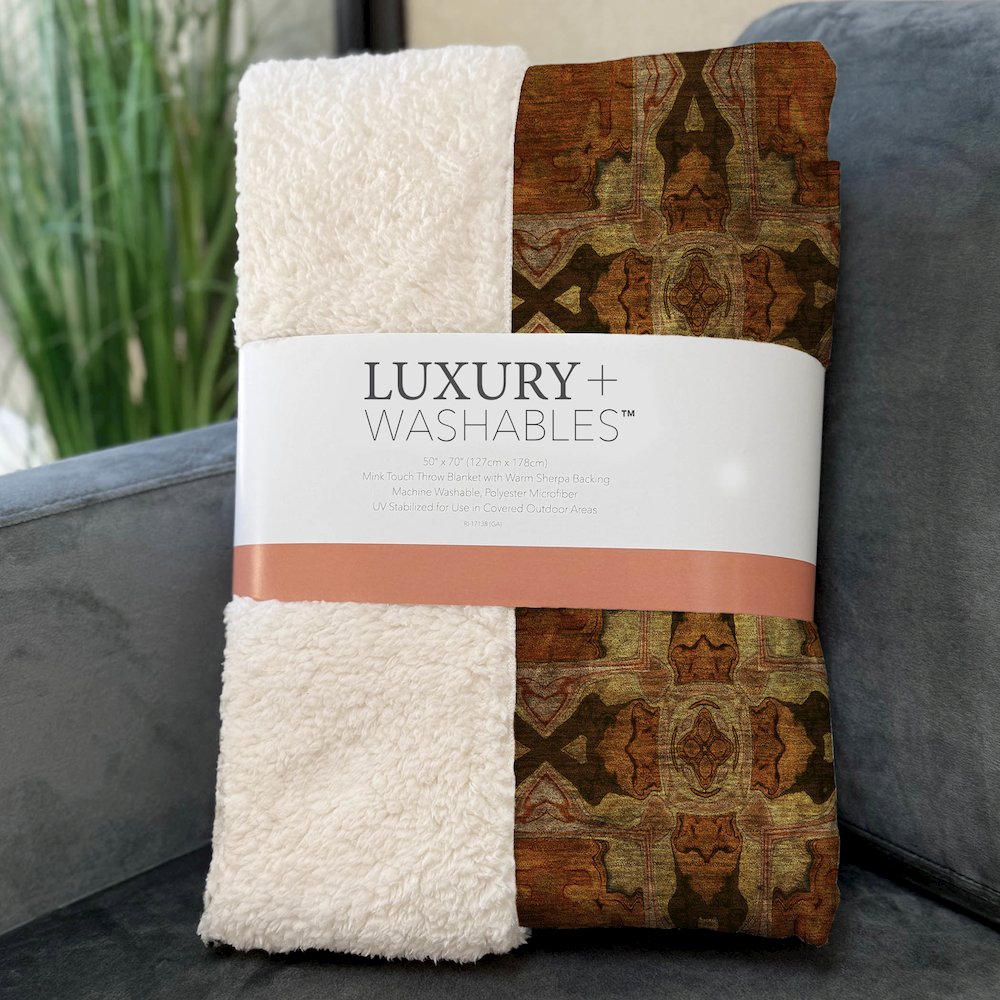 Premium Machine Washable ASB564 Paprika 50" x 70" Sherpa Throw Blanket. Picture 3
