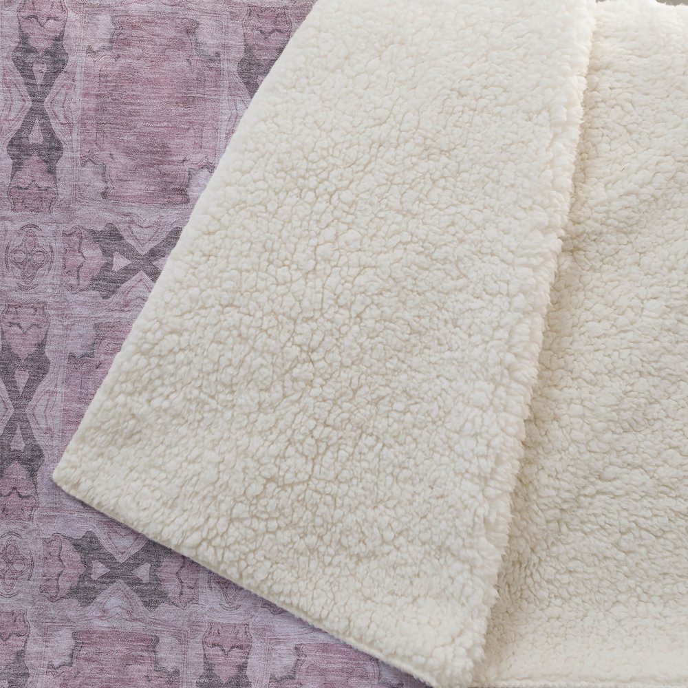 Premium Machine Washable ASB564 Pink 50" x 70" Sherpa Throw Blanket. Picture 2
