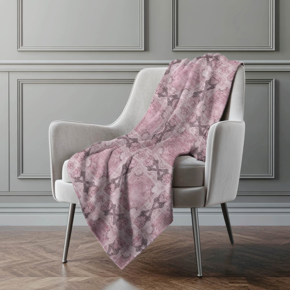 Premium Machine Washable ASB564 Pink 50" x 70" Sherpa Throw Blanket. Picture 4