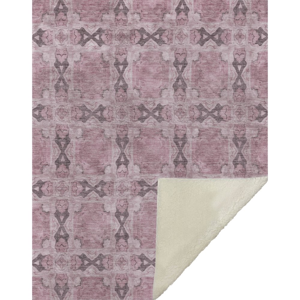 Premium Machine Washable ASB564 Pink 50" x 70" Sherpa Throw Blanket. Picture 1