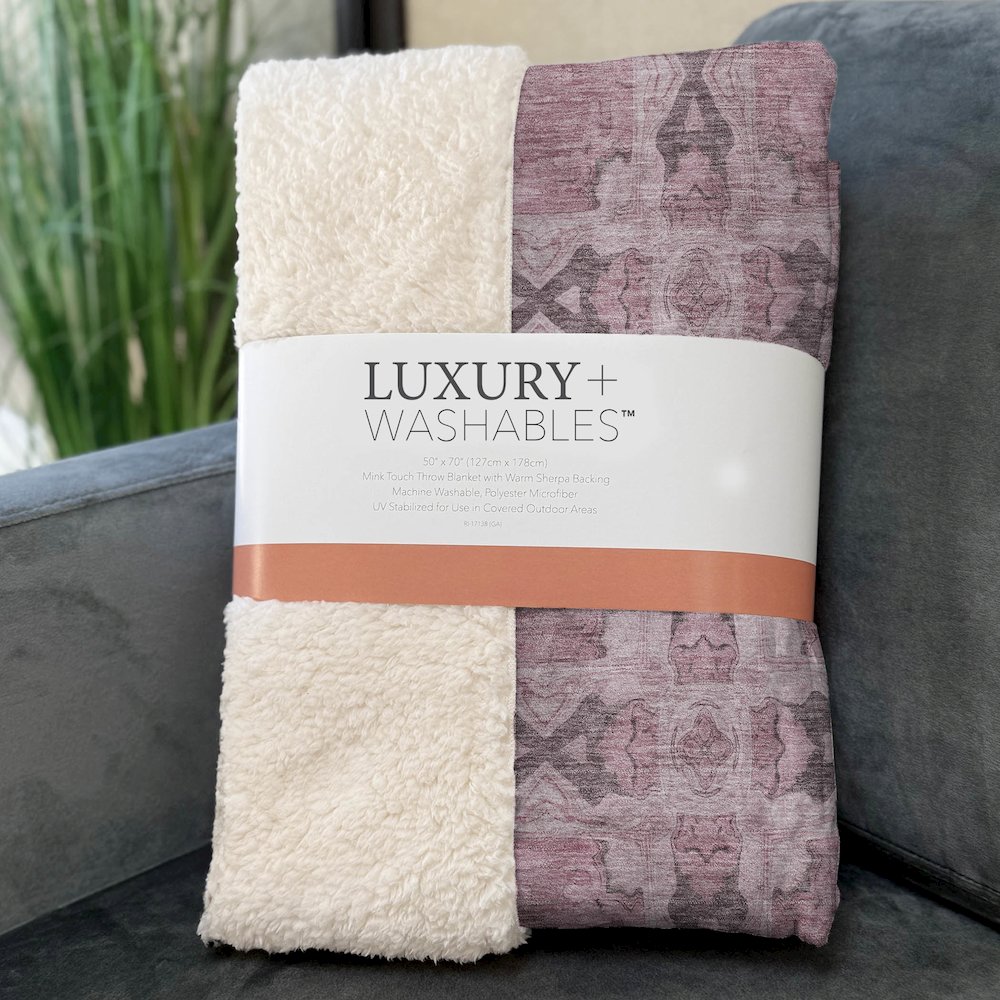 Premium Machine Washable ASB564 Pink 50" x 70" Sherpa Throw Blanket. Picture 3