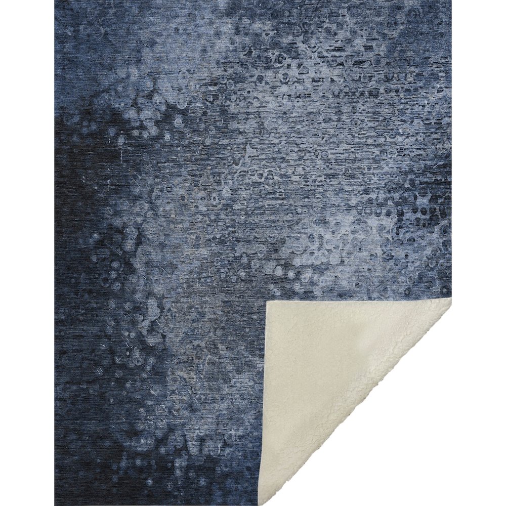Premium Machine Washable ASB565 Blue 50" x 70" Sherpa Throw Blanket. Picture 1