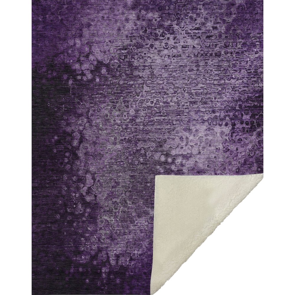 Premium Machine Washable ASB565 Purple 50" x 70" Sherpa Throw Blanket. Picture 1