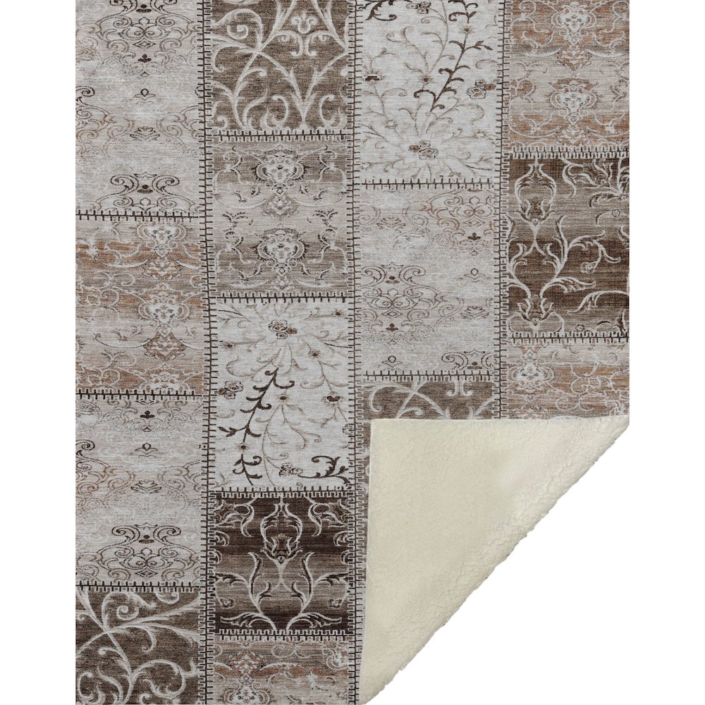 Premium Machine Washable ASB566 Beige 50" x 70" Sherpa Throw Blanket. Picture 1