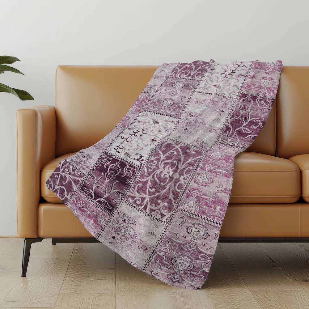 Premium Machine Washable ASB566 Burgundy 50" x 70" Sherpa Throw Blanket. Picture 5