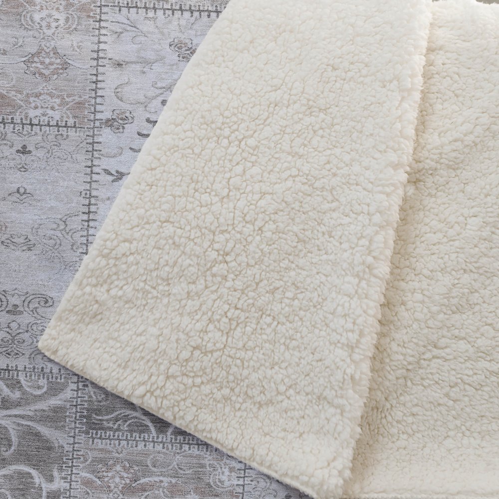 Premium Machine Washable ASB566 Taupe 50" x 70" Sherpa Throw Blanket. Picture 2