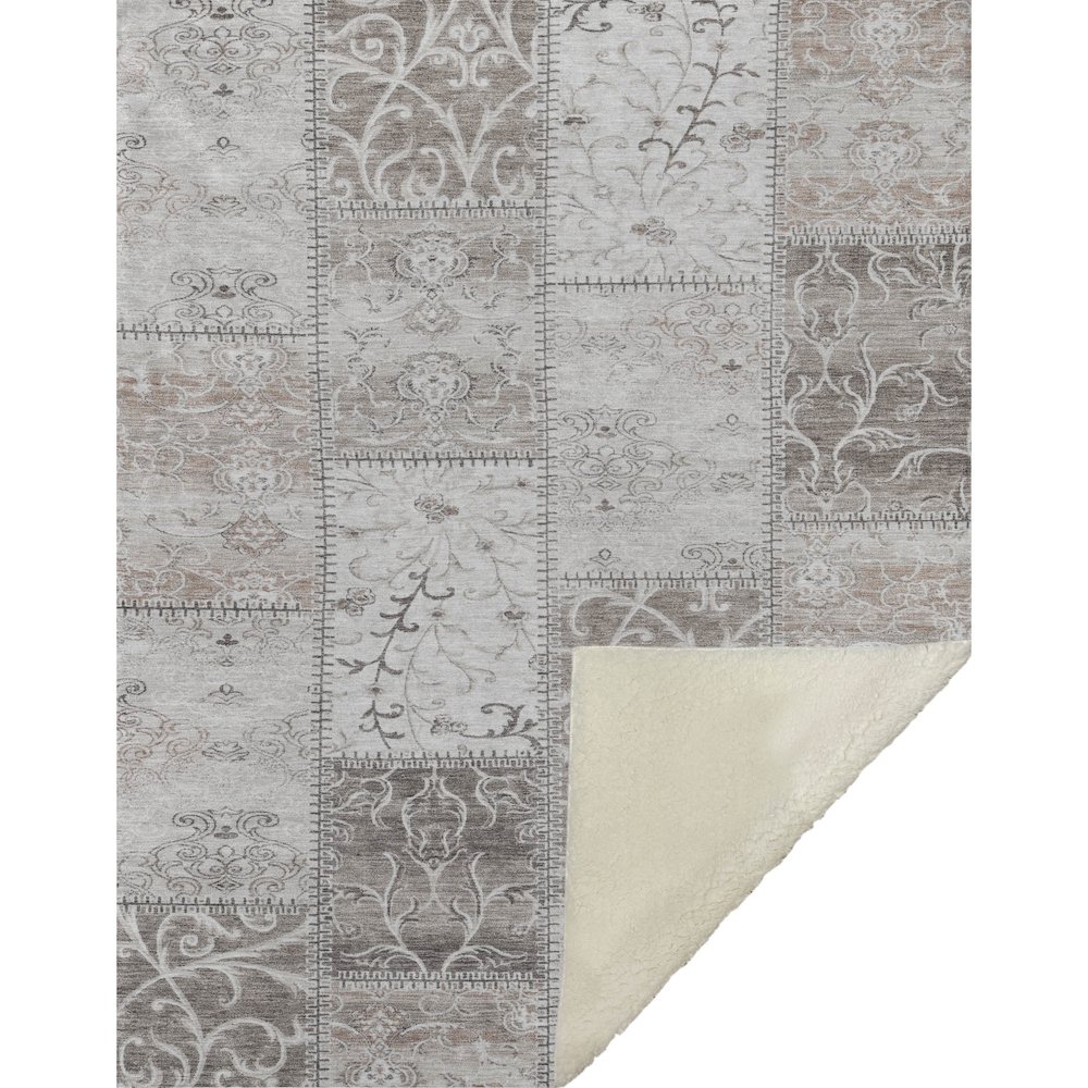 Premium Machine Washable ASB566 Taupe 50" x 70" Sherpa Throw Blanket. Picture 1