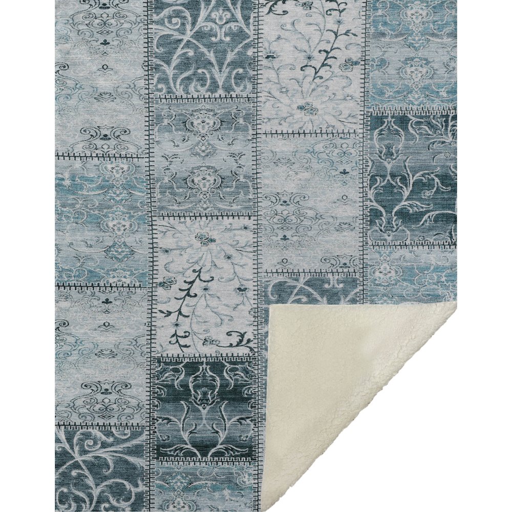 Premium Machine Washable ASB566 Teal 50" x 70" Sherpa Throw Blanket. Picture 1