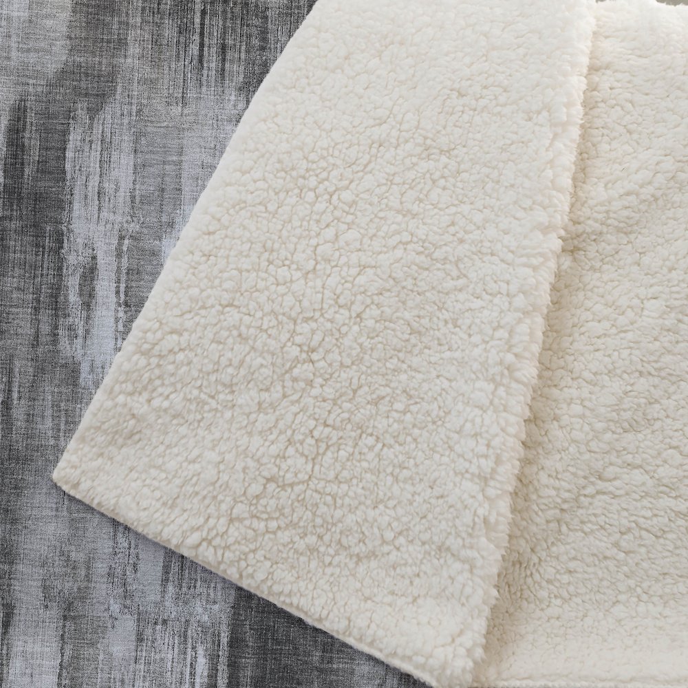 Premium Machine Washable ASB567 Gray 50" x 70" Sherpa Throw Blanket. Picture 2
