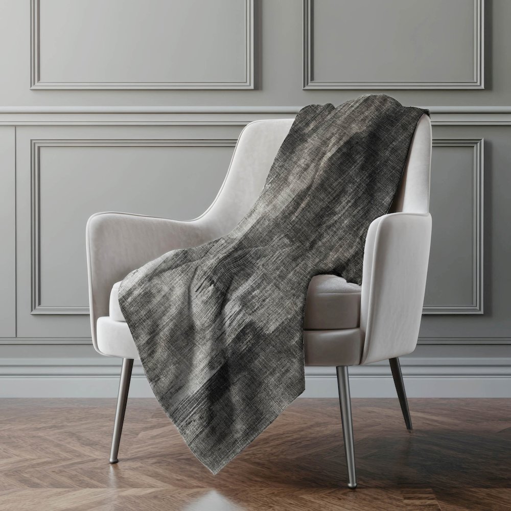 Premium Machine Washable ASB567 Gray 50" x 70" Sherpa Throw Blanket. Picture 4