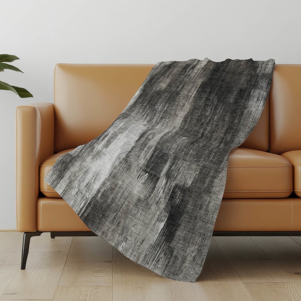 Premium Machine Washable ASB567 Gray 50" x 70" Sherpa Throw Blanket. Picture 5