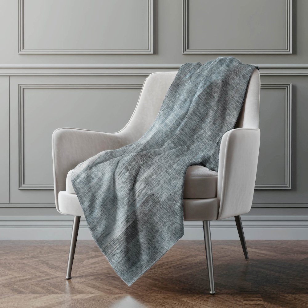 Premium Machine Washable ASB567 Teal 50" x 70" Sherpa Throw Blanket. Picture 4