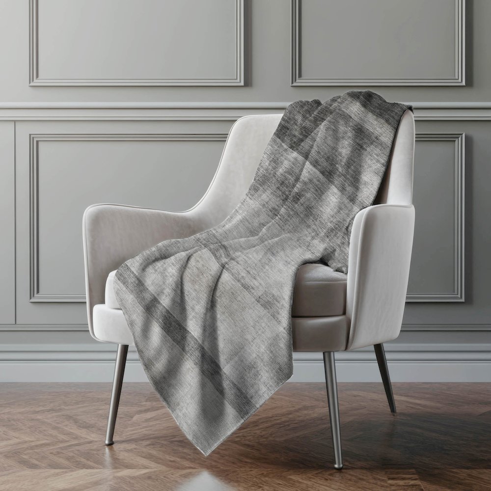 Premium Machine Washable ASB568 Gray 50" x 70" Sherpa Throw Blanket. Picture 4