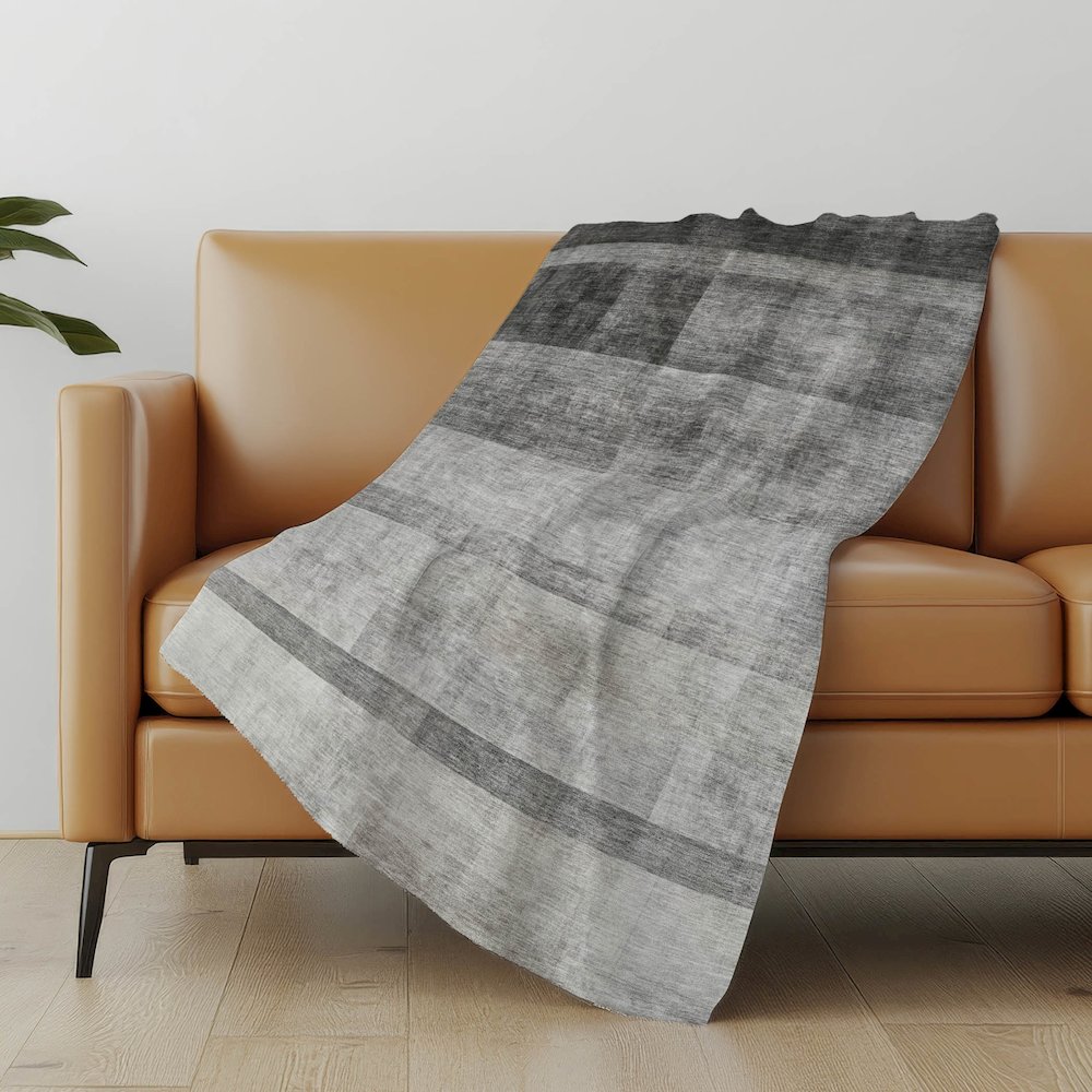 Premium Machine Washable ASB568 Gray 50" x 70" Sherpa Throw Blanket. Picture 5
