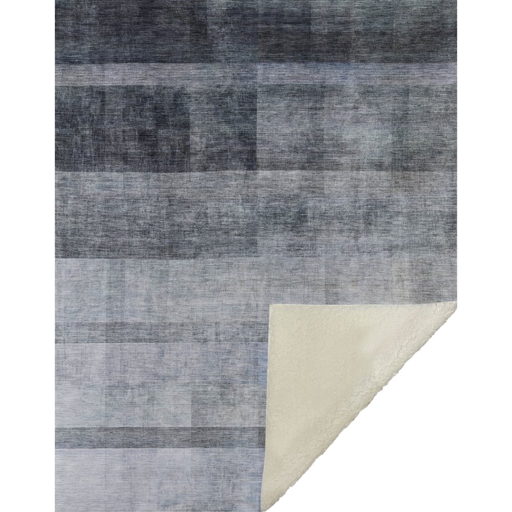 Premium Machine Washable ASB568 Navy 50" x 70" Sherpa Throw Blanket. Picture 1