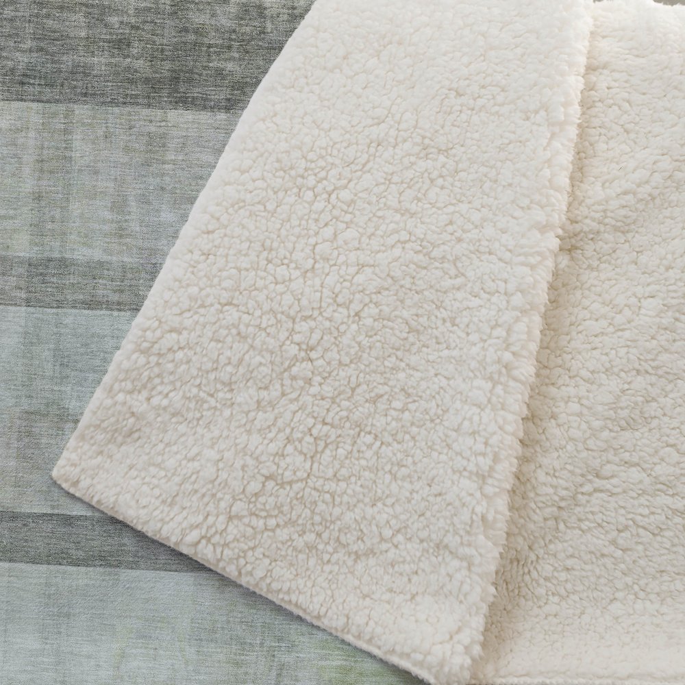 Premium Machine Washable ASB568 Olive 50" x 70" Sherpa Throw Blanket. Picture 2