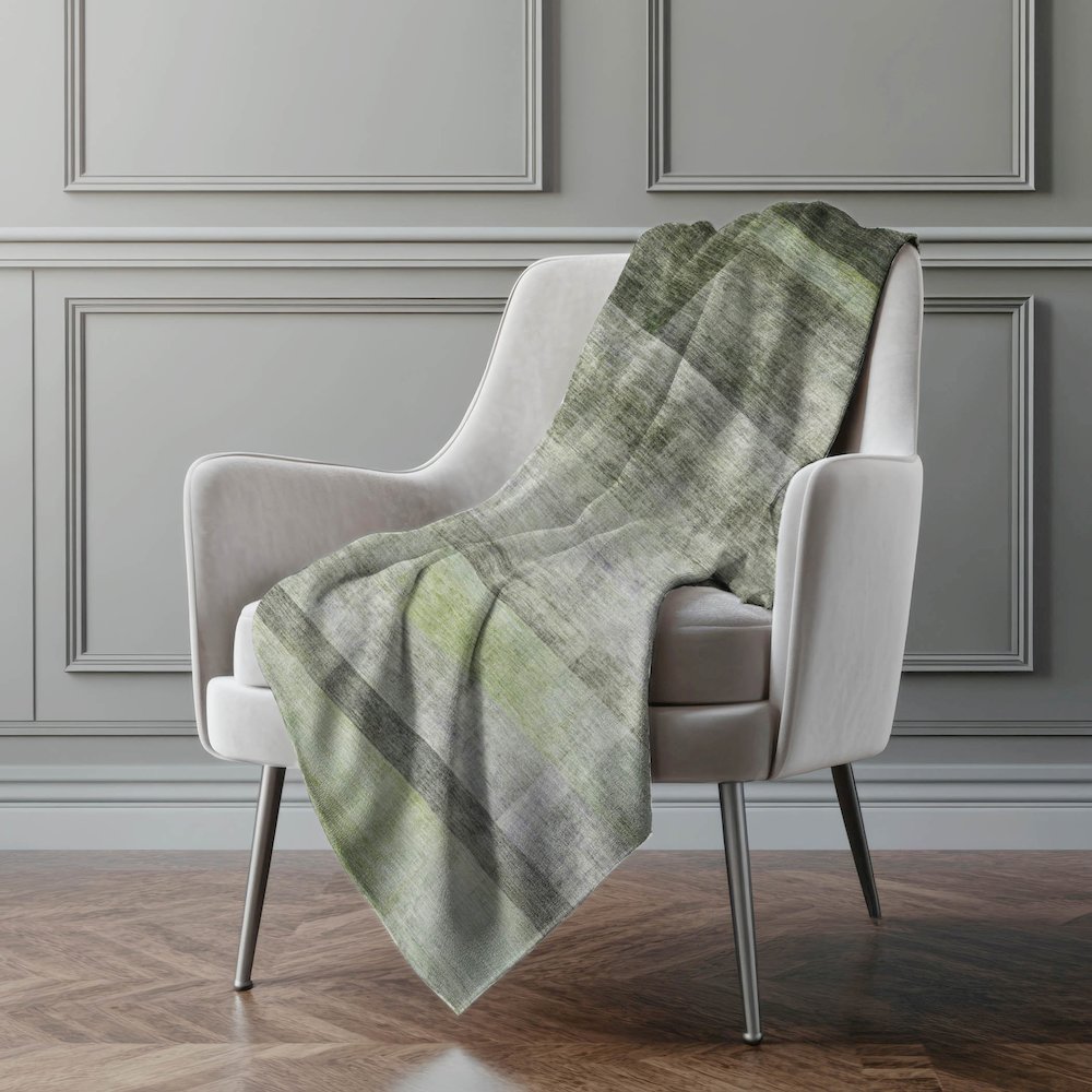 Premium Machine Washable ASB568 Olive 50" x 70" Sherpa Throw Blanket. Picture 4